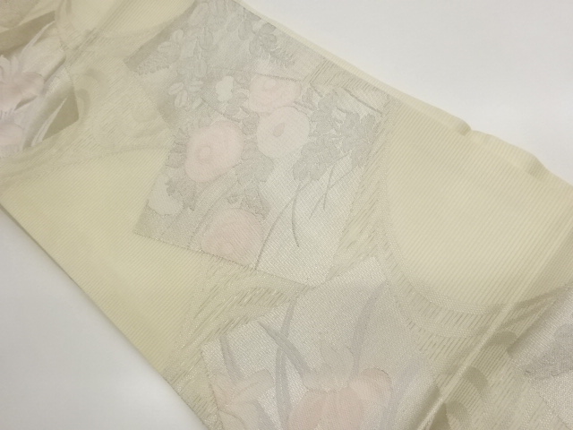 JAPANESE NAGOYA OBI FOR SUMMER / WOVEN SHIKISHI PATTERN